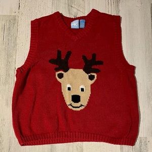 Cute Boys Reindeer Sweater Vest - Size 6